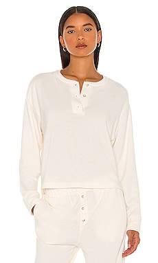 DONNI. Sweater Henley in Creme