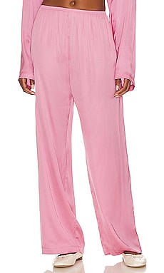 L'Academie Dallion Poplin Pants in Hibiscus Pink