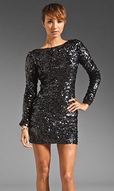 Lola light blue and gold sequin long sleeve sale bodycon dress dress the population