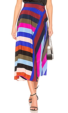 Diane von Furstenberg Draped Wrap Maxi Skirt in Carson Stripe Black ...