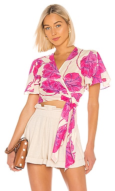

Топ с запахом hailey - Diane von Furstenberg, Ivory, В цветочек