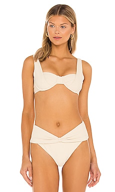 Montce Swim Hayden Bikini Top in color Pearl size Large with Pearl