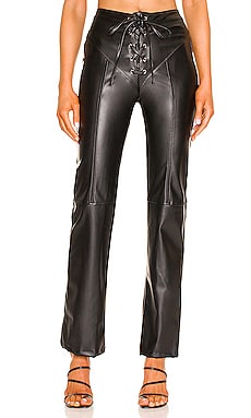 Vegan Leather Lace Up Pants EB Denim $292 