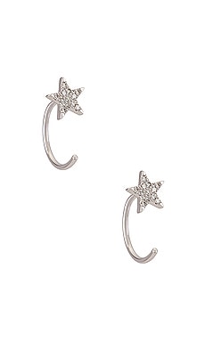 

Серьги star loop - EF COLLECTION, Металлический серебряный, Серьги