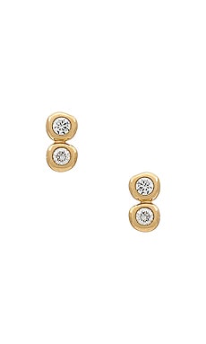 Double Diamond Pillow Stud Earrings EF COLLECTION $995 NEW