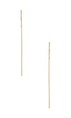 Gold Bar Threader Earrings EF COLLECTION $425 NEW