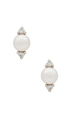Diamond And Pearl Stud Earring EF COLLECTION