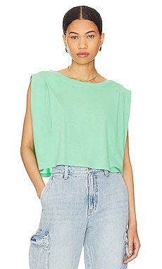 ETICA Zelie Pleated Muscle Tee in Spring Bud | REVOLVE