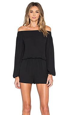 Eight Sixty Off The Shoulder Romper in Black | REVOLVE