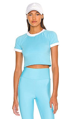 Eleven by Venus Williams Ringer Workout Tee in Ice Sky