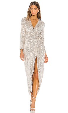 RESA Cher Maxi Dress in Silver Sequin | REVOLVE