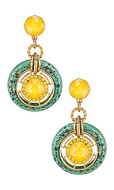 

Circle drop earring - Elizabeth Cole, Желтый, Золотой