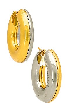 Product image of EMMA PILLS On My Mind Two Tone Hoops. Click to view full details