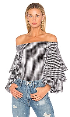 Endless Rose x REVOLVE Tiered Top in Black Gingham | REVOLVE
