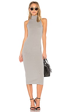 Enza Costa Turtleneck Midi Dress in Cement | REVOLVE