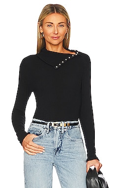 Sweater Knit Split Collar Top Enza Costa $195 