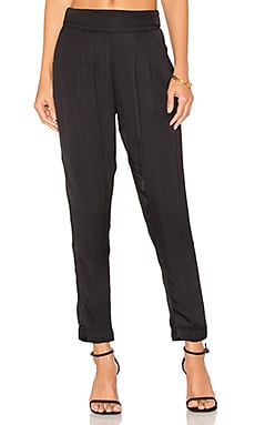 Enza Costa Pleated Easy Pant in Black | REVOLVE