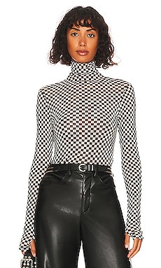 Product image of Enza Costa Mesh Turtleneck Top. Click to view full details
