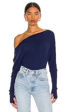 Product image of Enza Costa Cashmere Cuffed Off the Shoulder Long Sleeve. Click to view full details