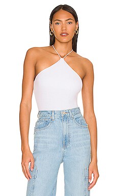 Poster Girl Kailani Top Shapewear Halter Neck Fringe Top in Oyster