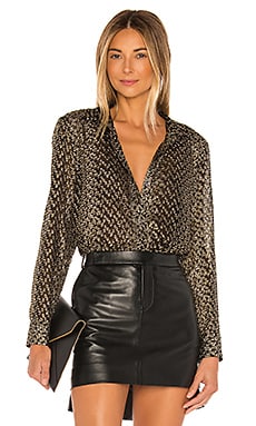 

Блузка leema - Equipment, Black;metallic gold, Шелк