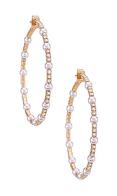 Product image of Ettika Mini Pearl Hoop Earring. Click to view full details