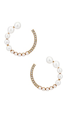 Product image of Ettika Pearl & Crystal Hoop Earring. Click to view full details