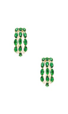 Ettika Multi Crystal Huggie Earrings in Green Crystal | REVOLVE