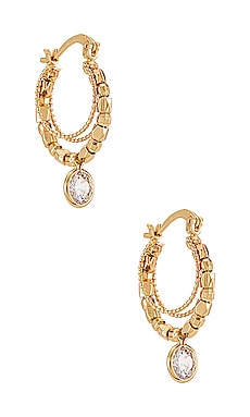 Product image of Ettika Embellished Hoop Earrings. Click to view full details