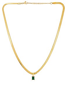 Pia Herringbone Chain Baguette Necklace Ellie Vail $74 