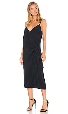 FAITHFULL THE BRAND Juel Midi Dress in Plain Navy | REVOLVE