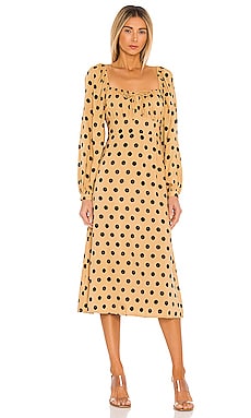 

Платье миди massima - FAITHFULL THE BRAND, Beige;black, Горошек