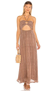 FAITHFULL THE BRAND La Costa cutout printed linen maxi dress