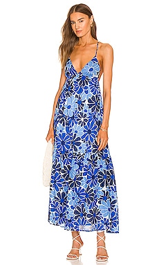 Toledo Ruched Halter Midi Dress - Steel blue / XS