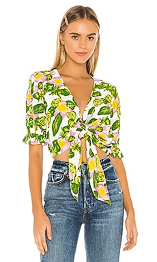

Топ с запахом dinah - FAITHFULL THE BRAND, Green;yellow, В цветочек