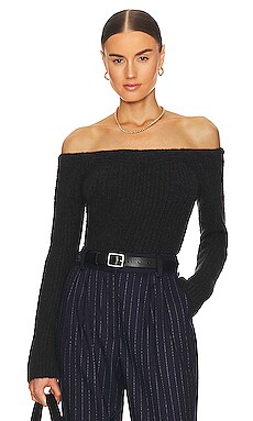 Product image of FRAME Cropped Bare Shoulder Sweater. Click to view full details