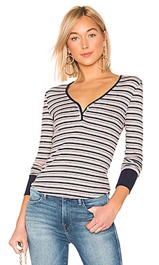 

Топ с длинным рукавом stripe henley - FRAME, Серый, Модная основа