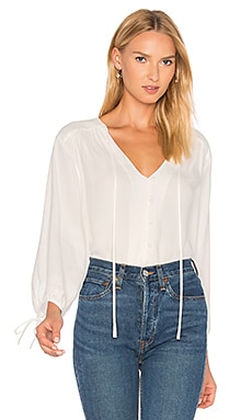 FRAME Denim Lace Up Shirt in Off White | REVOLVE