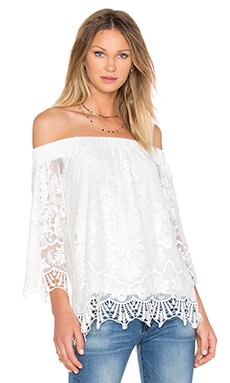 Fifteen Twenty Off The Shoulder Lace Top in Off White | REVOLVE