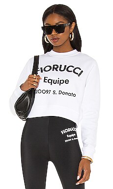 FIORUCCI Shrunken Equipe Velour Tee in White | REVOLVE