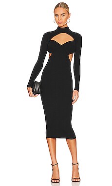 black midi dress with sleeves