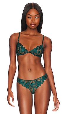 Product image of fleur du mal Lily Embroidery Plunge Demi Bra. Click to view full details