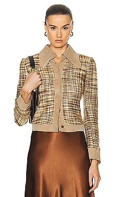 Dolce & Gabbana Silk Tweed Suede Leather Jacket FWRD Renew
