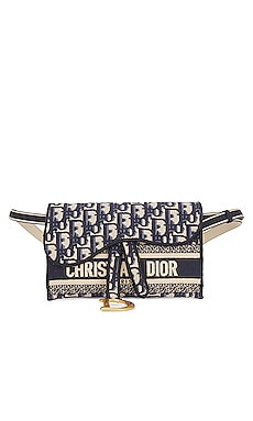Christian Dior Oblique Slim Saddle Pouch in Blue Oblique Canvas Belt Bag