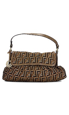 FWRD Renew Fendi Zucca Shoulder Bag in Brown REVOLVE