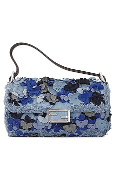 FWRD Renew Louis Vuitton Loop Monogram Jacquard Shoulder Bag in Blue