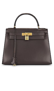 FWRD Renew Hermes Kelly 28 Handbag in Dark Brown