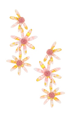 For Love & Lemons Ryder Daisy Earrings in Light Rose | REVOLVE