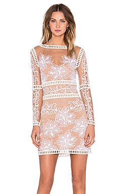 For Love & Lemons Desert Nights Mini Dress in White & Nude | REVOLVE