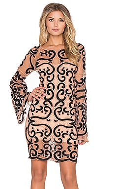For Love & Lemons Antonina Mini Dress in Black & Nude | REVOLVE